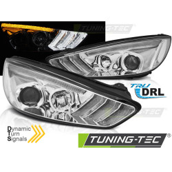 FORD FOCUS MK3 15-18 CHRÓMOVÉ DRL LED SEQ INDIKÁOR