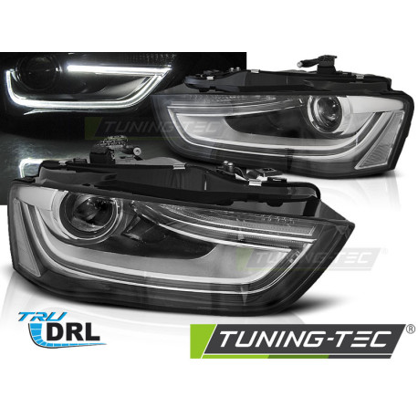 Osvetlenie SVETLOMETY TRUE DRL ČIERNE pre AUDI A4 B8 12-15 | race-shop.sk