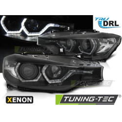 XENON SVETLOMETY ANGEL EYES LED DRL ČIERNE pre BMW F30/F31 10.11 - 05.15