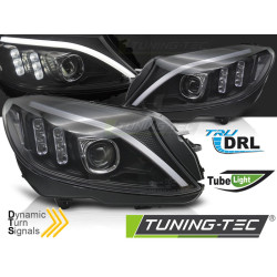 SVETLOMETY TUBE LED ČIERNE pre MERCEDES W205 14-18