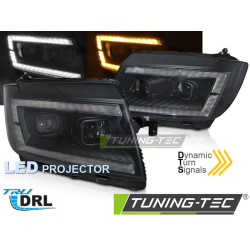 LED SVETLOMETY TUBE LIGHT ČIERNE DRL SEQ pre VW CRAFTER II 2017-