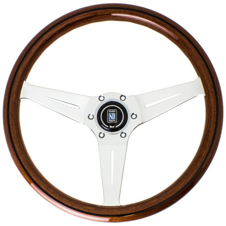 Volanty 3 ramenný športový volant Nardi Deep Corn, 350mm, drevo, 75mm odsadenie, hnedá/chrómová | race-shop.sk
