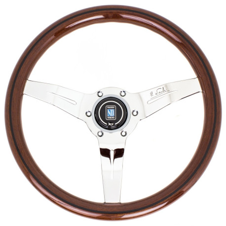Volanty Nardi Deep Corn Volant, Drevo, 50mm odsadenie, 330mm, chrómové špice | race-shop.sk