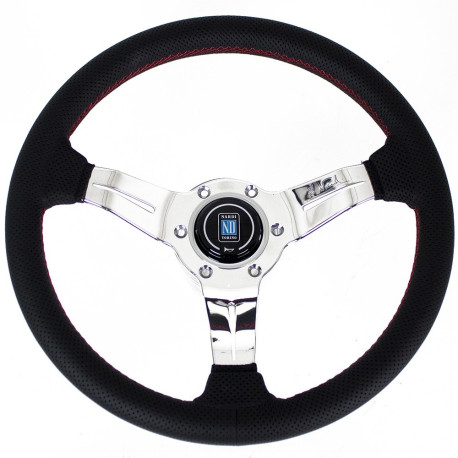 Volanty Volant Nardi Deep Corn, koža, 50mm odsadenie, 330mm, chrómové špice | race-shop.sk