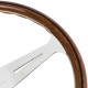 Volanty 3 ramenný športový volant Nardi Classic ND39, 390mm, drevo, 40mm odsadenie, hnedá/strieborná | race-shop.sk