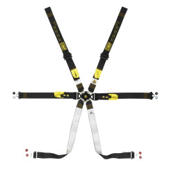 FIA 6 bodové športové bezpečnostné pásy OMP ONE ENDURANCE PULL DOWN 2" (50mm), čierna