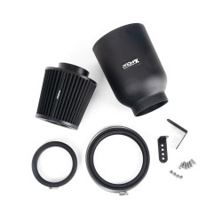 Veľký univerzálny vzduchový filter ProMax s gumeným hrdlom v uzavretom airboxe so sadou redukčných krúžkov 90, 85, 80, 76, 70mm
