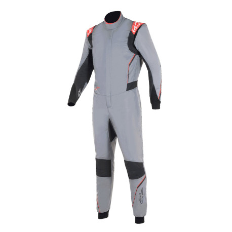 Kombinézy Alpinestars FIA pretekárska kombinéza Hypertech V3, Mid Šedá/čierna/červená fluo | race-shop.sk