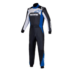 FIA pretekárska kombinéza ALPINESTARS Atom, čierna/strieborná/modrá