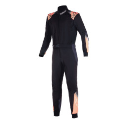 FIA pretekárska kombinéza ALPINESTARS KMX-5 V3, čierna/biela/oranžová/fluo