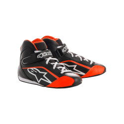 Detská motokárová obuv Alpinestars Tech-1 K, Čierna/biela/oranžová fluorescenčná