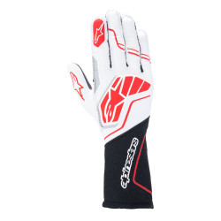 FIA pretekárske rukavice Alpinestars Tech-1 ZX V4 (vonkajšie šitie), čierna/biela/červená