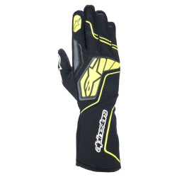 FIA kartingové rukavice Alpinestars Tech-1 KX V4 (vonkajšie šitie), sivá/čierna/fluo žltá