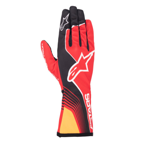 Rukavice Kartingové rukavice Alpinestars Tech-1 K Race V2 Future (vnútorné šitie), červená/mandarínková | race-shop.sk