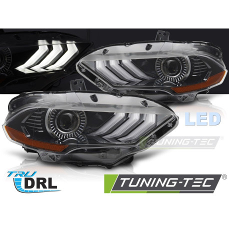 Osvetlenie LED PREDNÉ SVETLOMETY Čierne vhodné pre FORD MUSTANG 18-21 | race-shop.sk