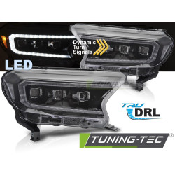 predné svetlá LED čierne pre FORD RANGER V 16-22