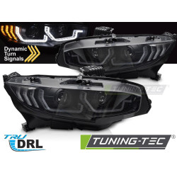 Predné svetlá čierne DRL SEQ pre HONDA CIVIC X 16-21