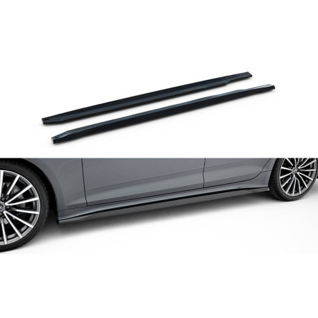 Body kit a vizuálne doplnky MAXTON DESIGN difúzory prahov pre Audi A5 Sportback F5 Facelift, lesklá čierna | race-shop.sk