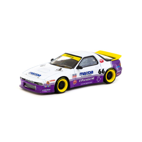 Modely áut Tarmac Works 1/64 - Pandem Mazda RX-7 FC3S | White / Purple | race-shop.sk