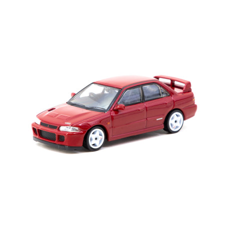 Modely áut Tarmac Works 1/64 - Mitsubishi Lancer GSR Evolution II | Rouge + Cartes à Collectionner | race-shop.sk