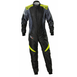 FIA race child suit OMP KS-2X ART, čierna/fluo žltá