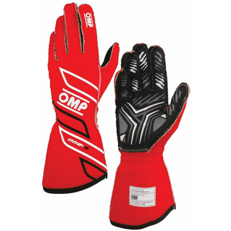 Rukavice Závodné rukavice OMP ONE-S my2025 s FIA homologizáciou (vonkajšie šitie), červená | race-shop.sk