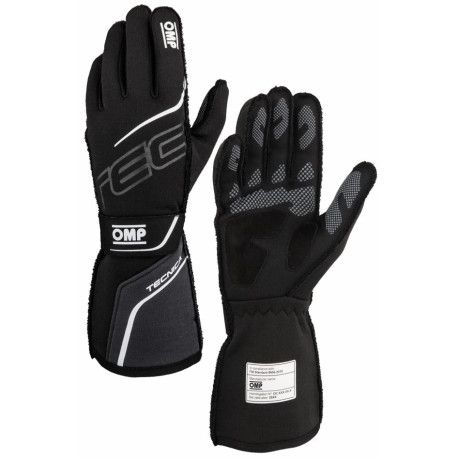 Rukavice Závodné rukavice OMP TECNICA my2025 s FIA homologizáciou (vonkajšie šitie), čierna/antracitová | race-shop.sk