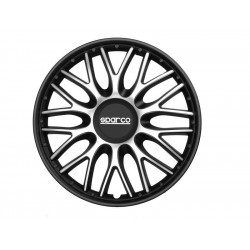 SPARCO kryty kolies (puklice) SPARCO ROMA - 16" (čierno-strieborná) POŠKODENÉ