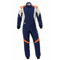 FIA pretekárska kombinéza OMP FIRST EVO my2025, námornícka modrá/fluo/oranžová