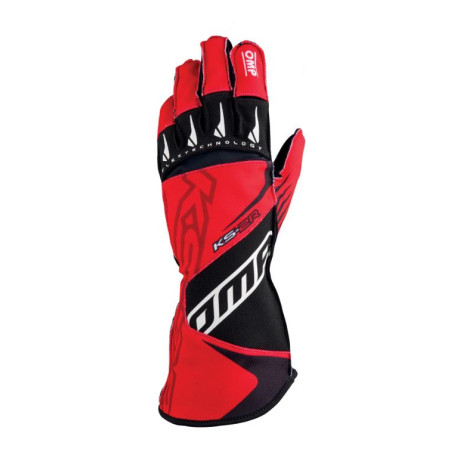 Rukavice Závodné rukavice OMP KS-2R (vonkajšie šitie) červená/čierna | race-shop.sk