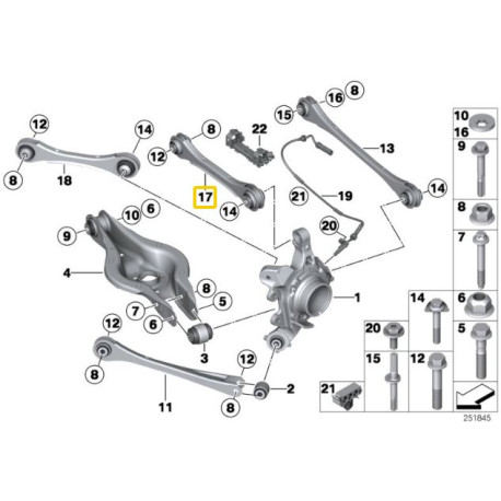 Nastavitelné ramená IRP zadné nastaviteľné horné odklonové ramená BMW F2x, F3x (nie modely M) 245mm | race-shop.sk