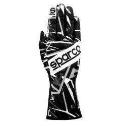 Kartingové rukavice Sparco K-ROOKIE (vnútorné šitie), čierna/biela