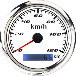 Budík RACES Marine BIELY - Prídavný rýchlomer (120kmh) s GPS senzorom