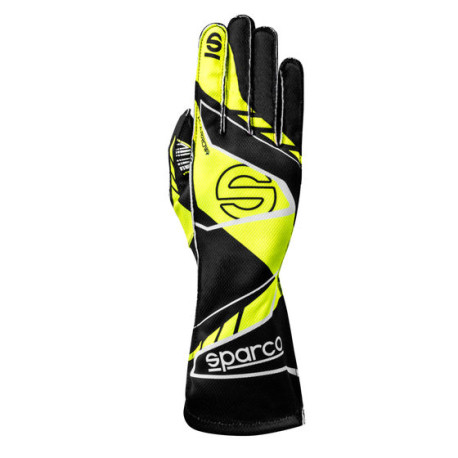 Rukavice FIA kartingové rukavice Sparco K-ARROW+ 2025 (vonkajšie šitie), čierna/fluo žltá | race-shop.sk