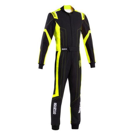 Kombinézy CIK-FIA detská kartingová kombinéza SPARCO THUNDER K48 ADV, čierna/fluo/žltá | race-shop.sk