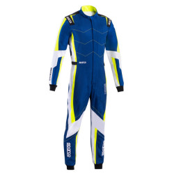 Detská kombinéza SPARCO Kerb Advanced K48 s FIA, modrá/fluo žltá