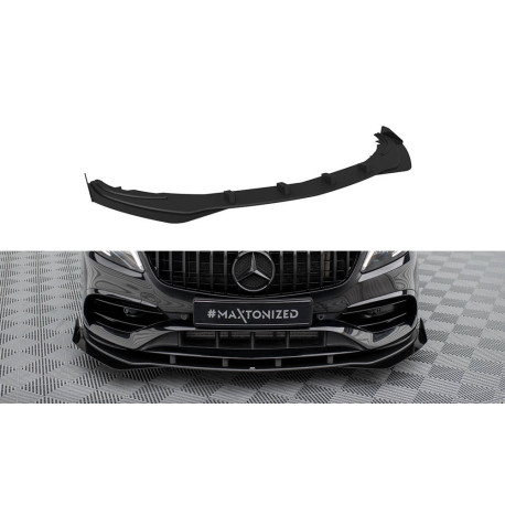 Body kit a vizuálne doplnky MAXTON DESIGN predný splitter pre Mercedes-Benz A AMG-Line W176 Facelift, čierna + lesklé klapky | race-shop.sk