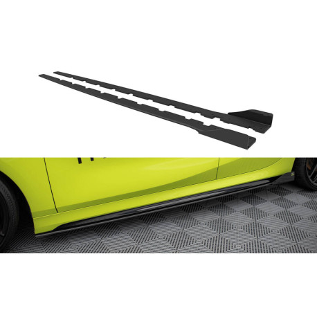 Body kit a vizuálne doplnky Bočné prahy, difúzory pre BMW 1 F40 M-Pack / M135i (červené + lesklé krídelká) | race-shop.sk