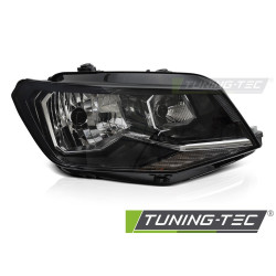 Predné svetlo čierne pravé H4 TYC vhodné pre VW CADDY 15-20