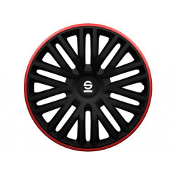 SPARCO kryty kolies (puklice) BERGAMO - 15" (čierno-červená) POŠKODENÉ