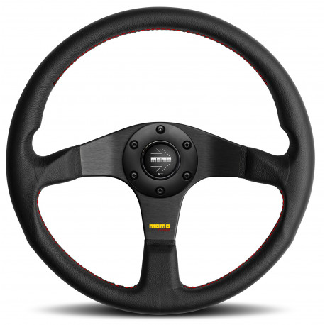 Volanty 3 ramenný športový volant MOMO TUNER, 320mm, koža, bez odsadenia, čierna | race-shop.sk
