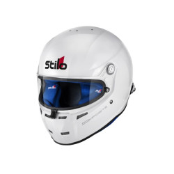 FIA uzatvorená pretekárska prilba STILO ST5F Composite (HANS), biela s modrým interiérom
