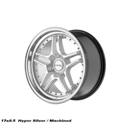 STROM DS-05 wheel 17x8.5 5x114.3 73.1 ET26, Hyper Silver / Polished Dish