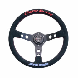 3 ramenný športový volant Cusco Racing, 330mm, semiš, 90mm odsadenie, čierna