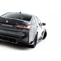 MAXTON DESIGN zadné bočné splittre pre BMW M3 Sedan / Touring G80 / G81, lesklá čierna, V5
