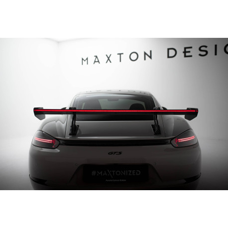 Body kit a vizuálne doplnky Karbónový spojler s horným uchytením V2 + LED Porsche 718 Cayman 982c | race-shop.sk