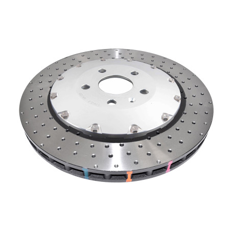 Brzdy DBA DBA 5000 series Crossed Drilled & Dimpled Silver Hat DBA53912SLVXD (2 pcs) | race-shop.sk