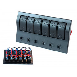 Vodotesný panel so 6 vypínačmi Carling Rocker (IP68)