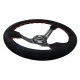 Volanty 3 ramenný športový volant NRG, 350mm, semiš, ramená so zárezmi, 75mm odsadenie, čierna | race-shop.sk