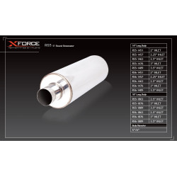 Univerzálny rezonátor XFORCE - okrúhly 356x63 mm (telo 127 mm), nerez